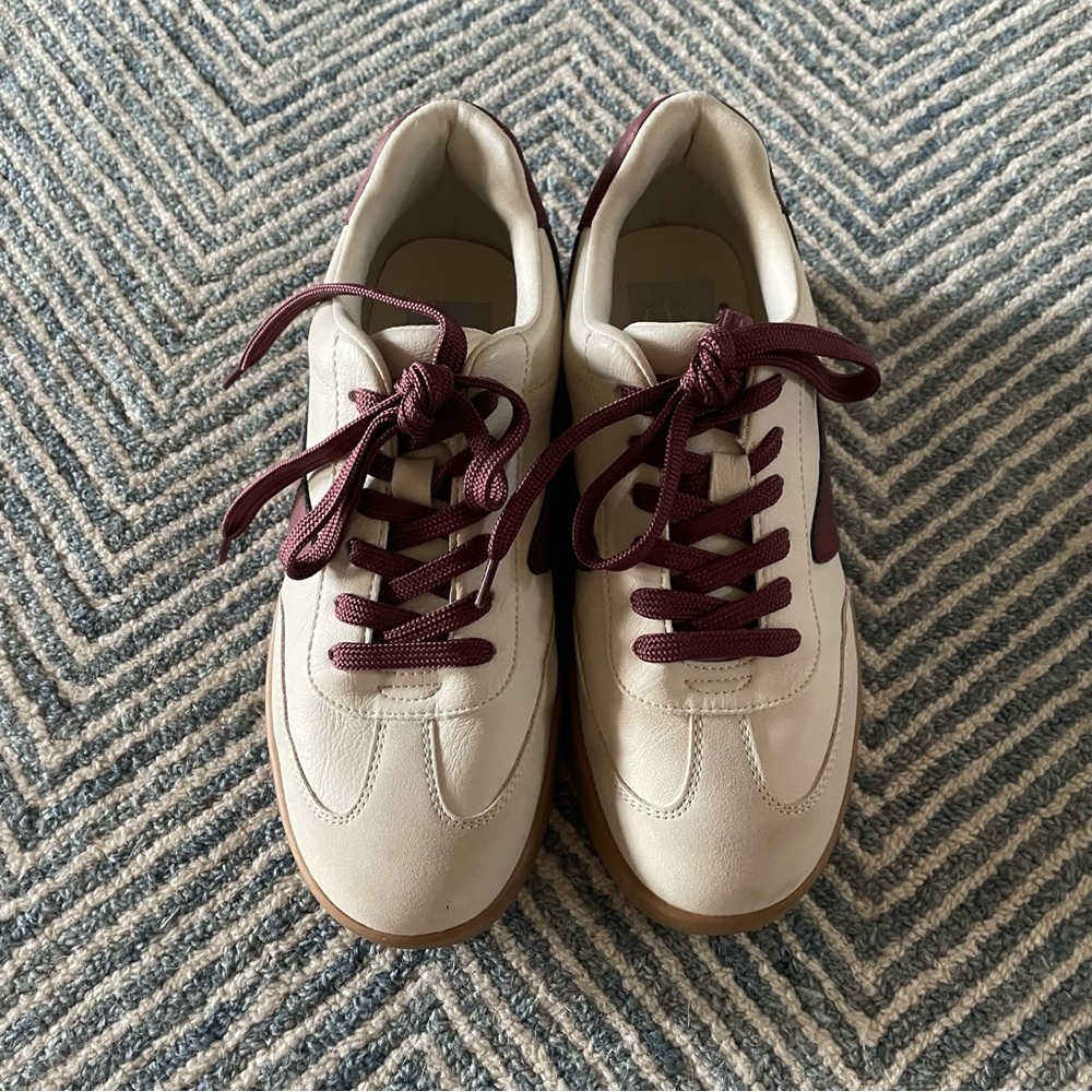 Dolce Vita Cream and Burgundy Sneakers